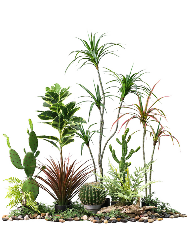 罗曼爸爸仿真植物造景组合室内景观商场橱窗场景落地绿植盆景装饰
